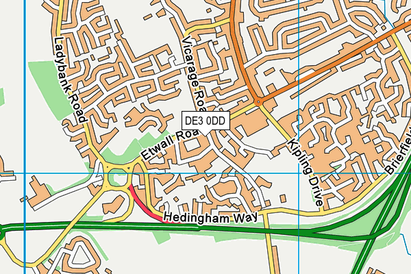 DE3 0DD map - OS VectorMap District (Ordnance Survey)