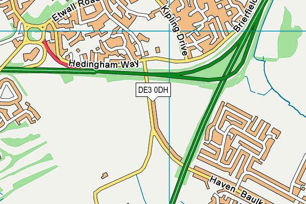 DE3 0DH map - OS VectorMap District (Ordnance Survey)