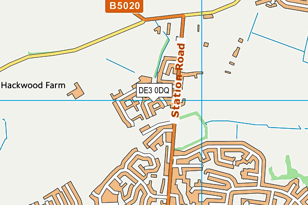 DE3 0DQ map - OS VectorMap District (Ordnance Survey)