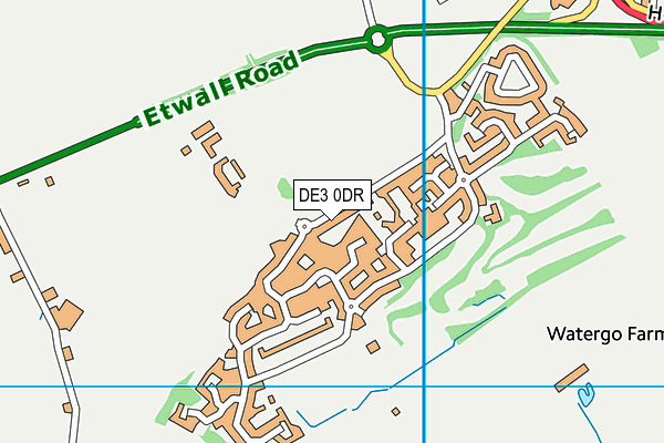 DE3 0DR map - OS VectorMap District (Ordnance Survey)