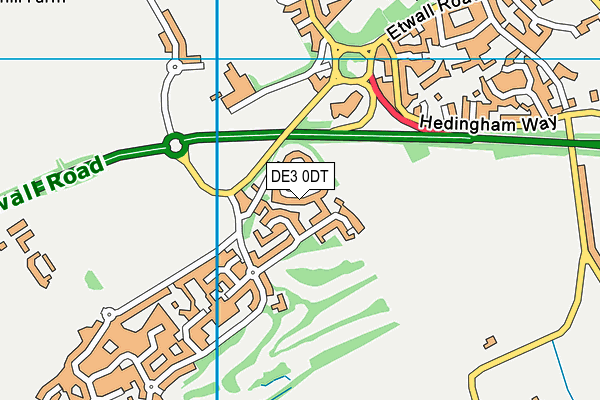 DE3 0DT map - OS VectorMap District (Ordnance Survey)