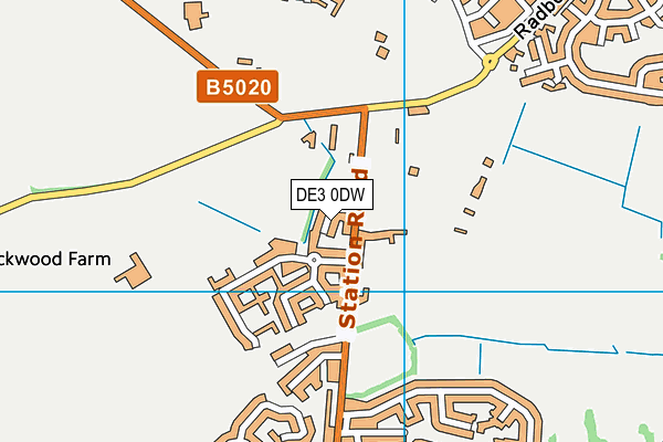 DE3 0DW map - OS VectorMap District (Ordnance Survey)