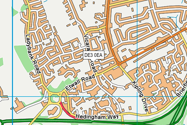 DE3 0EA map - OS VectorMap District (Ordnance Survey)