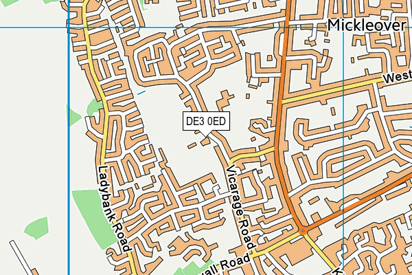 DE3 0ED map - OS VectorMap District (Ordnance Survey)