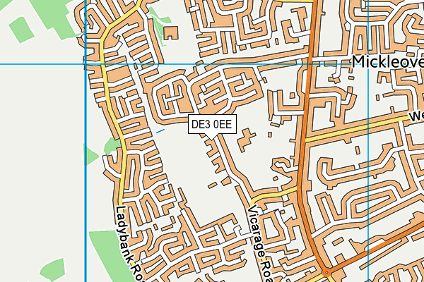 DE3 0EE map - OS VectorMap District (Ordnance Survey)