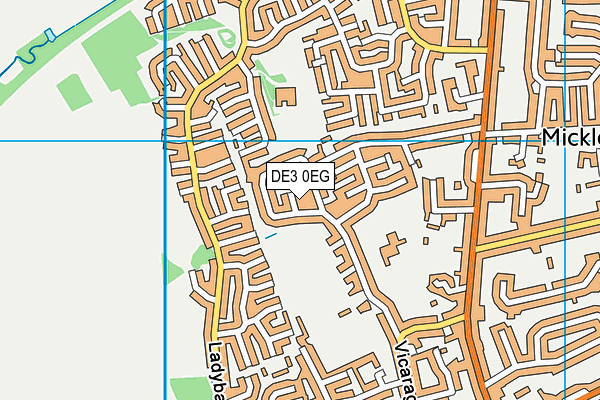 DE3 0EG map - OS VectorMap District (Ordnance Survey)