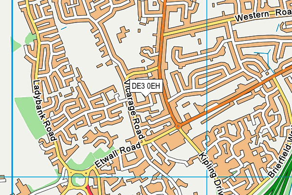 DE3 0EH map - OS VectorMap District (Ordnance Survey)