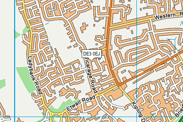 DE3 0EJ map - OS VectorMap District (Ordnance Survey)
