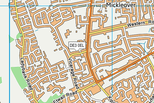 DE3 0EL map - OS VectorMap District (Ordnance Survey)