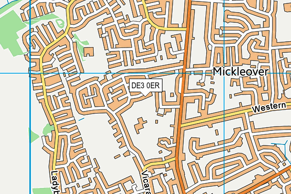 DE3 0ER map - OS VectorMap District (Ordnance Survey)