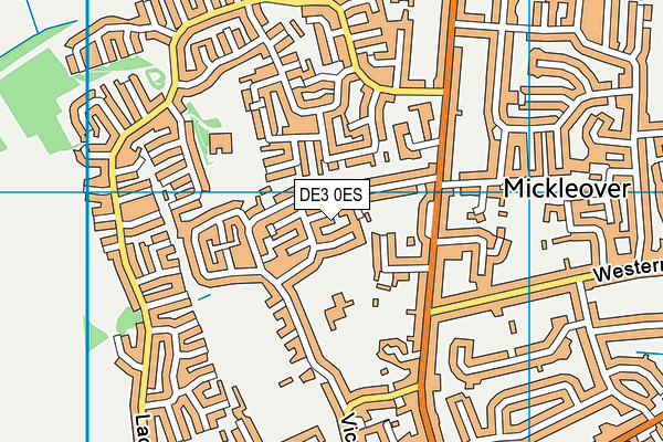 DE3 0ES map - OS VectorMap District (Ordnance Survey)