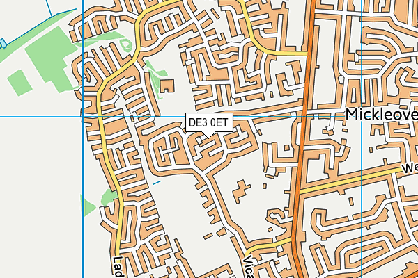 DE3 0ET map - OS VectorMap District (Ordnance Survey)