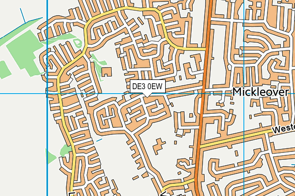 DE3 0EW map - OS VectorMap District (Ordnance Survey)