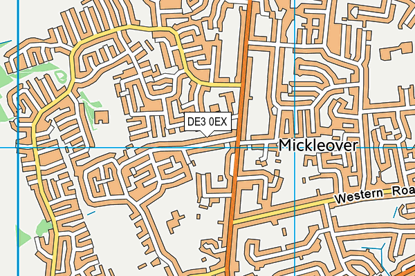 DE3 0EX map - OS VectorMap District (Ordnance Survey)