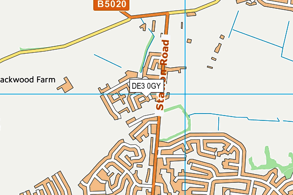 DE3 0GY map - OS VectorMap District (Ordnance Survey)