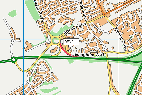 DE3 0LL map - OS VectorMap District (Ordnance Survey)