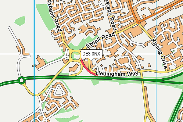DE3 0NX map - OS VectorMap District (Ordnance Survey)