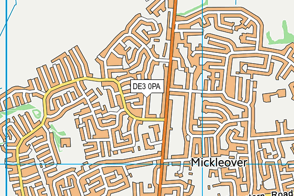 DE3 0PA map - OS VectorMap District (Ordnance Survey)
