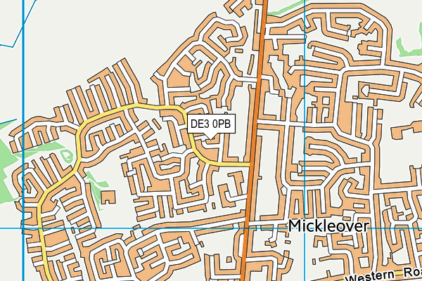 DE3 0PB map - OS VectorMap District (Ordnance Survey)
