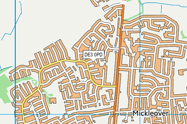 DE3 0PD map - OS VectorMap District (Ordnance Survey)