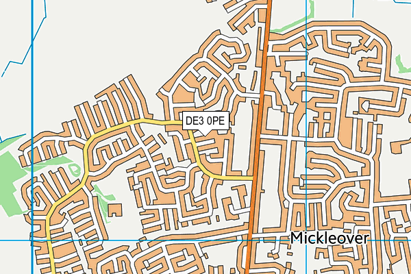 DE3 0PE map - OS VectorMap District (Ordnance Survey)