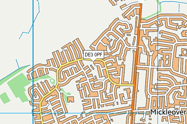 DE3 0PF map - OS VectorMap District (Ordnance Survey)