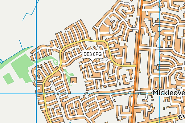 DE3 0PG map - OS VectorMap District (Ordnance Survey)