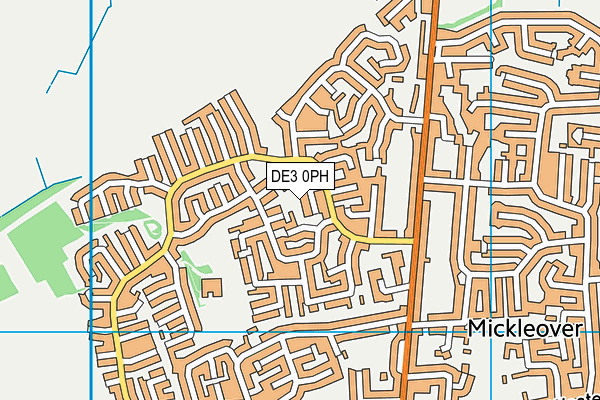 DE3 0PH map - OS VectorMap District (Ordnance Survey)