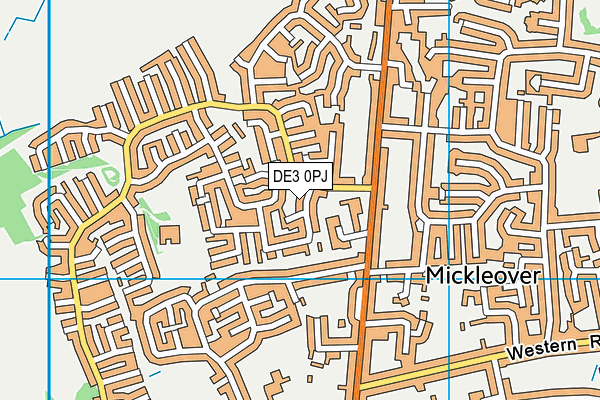 DE3 0PJ map - OS VectorMap District (Ordnance Survey)