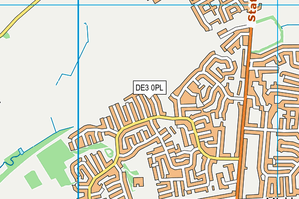 DE3 0PL map - OS VectorMap District (Ordnance Survey)