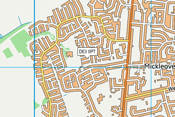 DE3 0PT map - OS VectorMap District (Ordnance Survey)