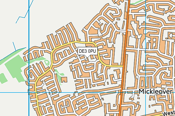 DE3 0PU map - OS VectorMap District (Ordnance Survey)