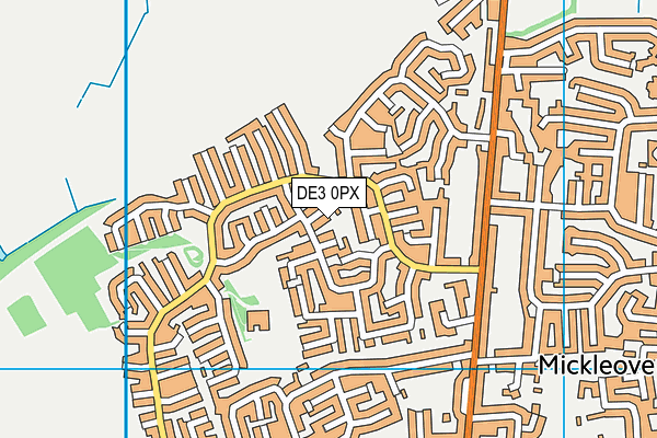 DE3 0PX map - OS VectorMap District (Ordnance Survey)