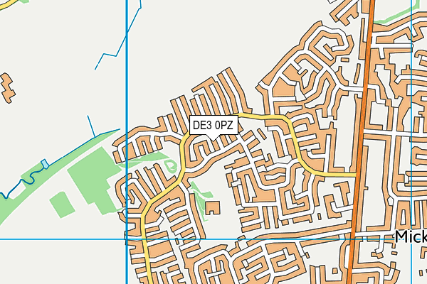 DE3 0PZ map - OS VectorMap District (Ordnance Survey)