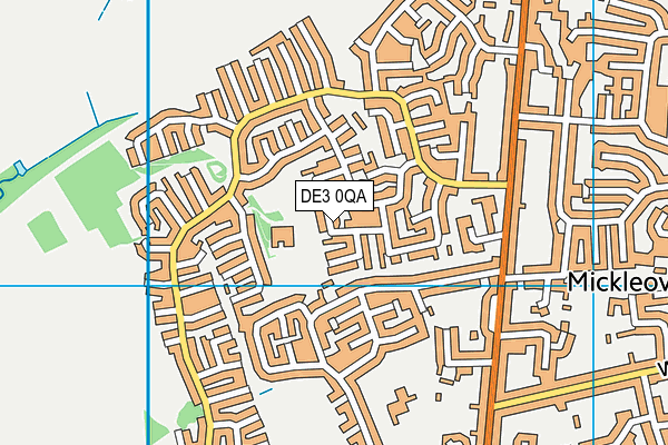 DE3 0QA map - OS VectorMap District (Ordnance Survey)