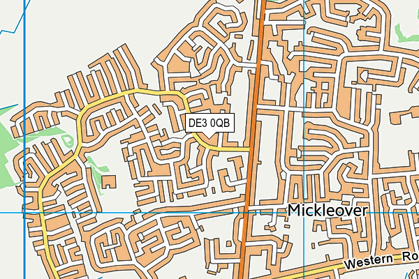 DE3 0QB map - OS VectorMap District (Ordnance Survey)