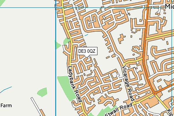 DE3 0QZ map - OS VectorMap District (Ordnance Survey)