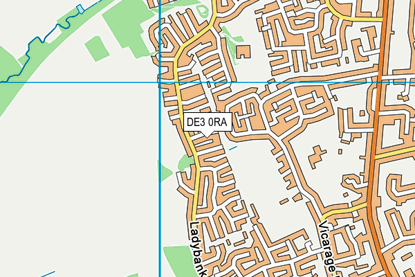 DE3 0RA map - OS VectorMap District (Ordnance Survey)