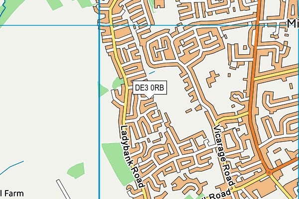 DE3 0RB map - OS VectorMap District (Ordnance Survey)