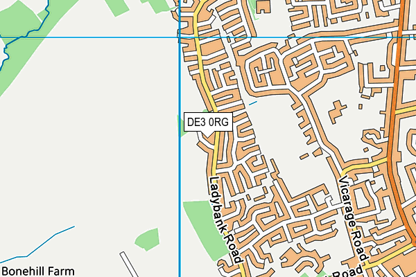 DE3 0RG map - OS VectorMap District (Ordnance Survey)
