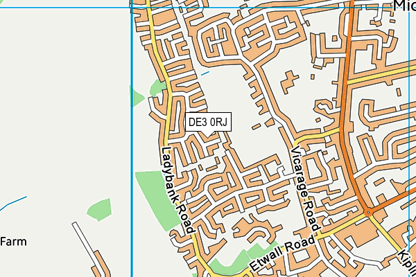 DE3 0RJ map - OS VectorMap District (Ordnance Survey)