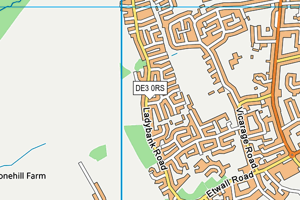 DE3 0RS map - OS VectorMap District (Ordnance Survey)