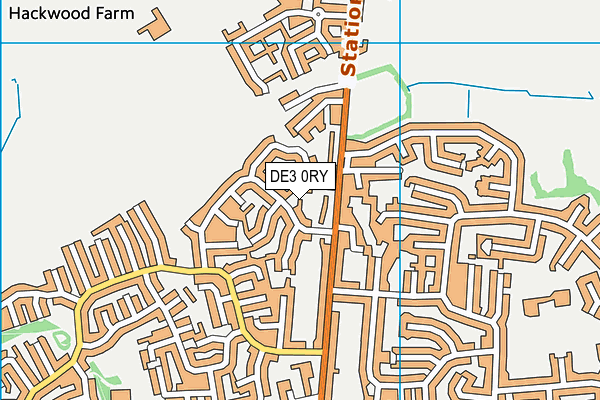 DE3 0RY map - OS VectorMap District (Ordnance Survey)