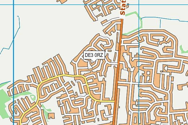 DE3 0RZ map - OS VectorMap District (Ordnance Survey)