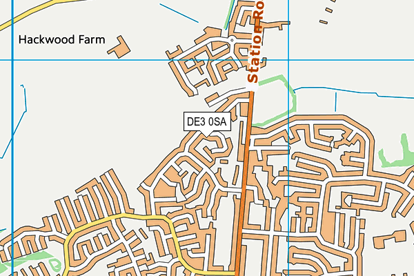 DE3 0SA map - OS VectorMap District (Ordnance Survey)