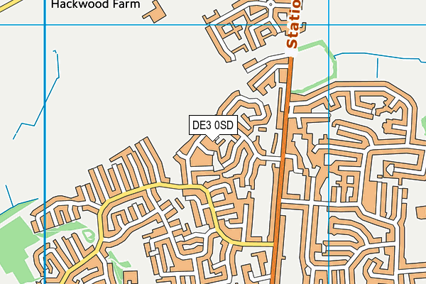 DE3 0SD map - OS VectorMap District (Ordnance Survey)