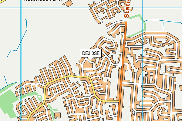 DE3 0SE map - OS VectorMap District (Ordnance Survey)