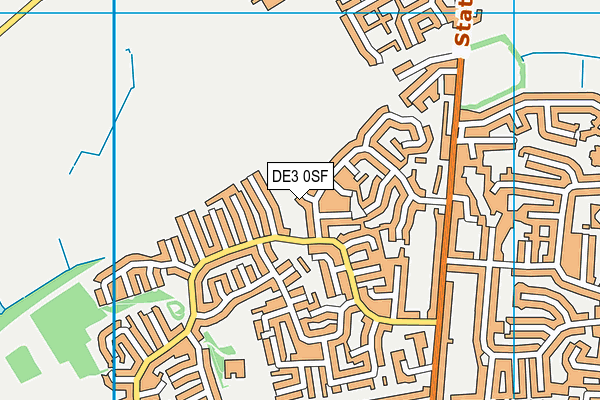 DE3 0SF map - OS VectorMap District (Ordnance Survey)
