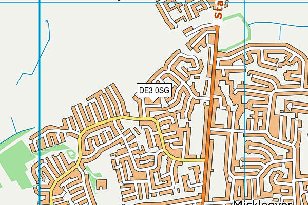 DE3 0SG map - OS VectorMap District (Ordnance Survey)