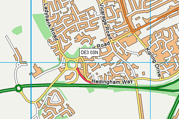 DE3 0SN map - OS VectorMap District (Ordnance Survey)
